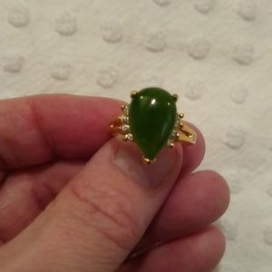 Vintage Jade ring in 14k vermeil